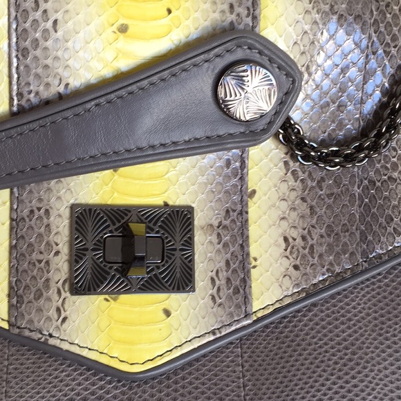 Baraboux leather and python chain strap bag - Picture 8 of 8